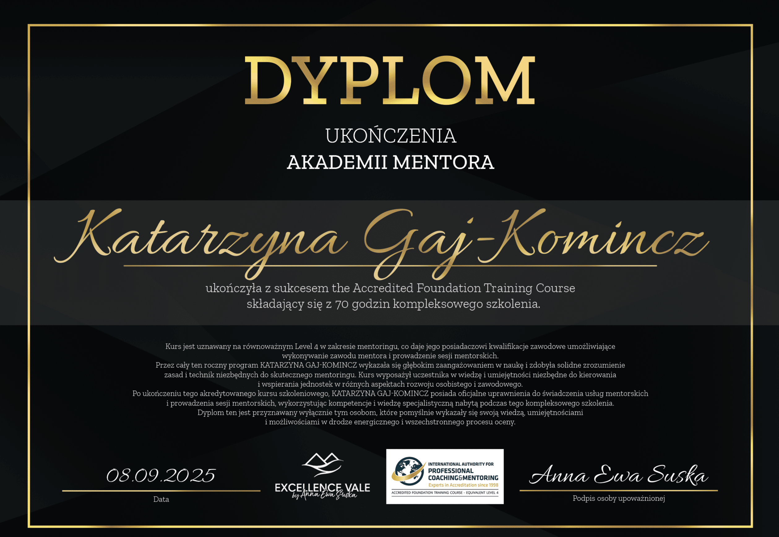 katarzyna mentoring dyplom