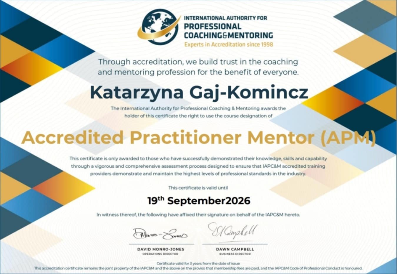 katarzyna gaj komincz akredytacja